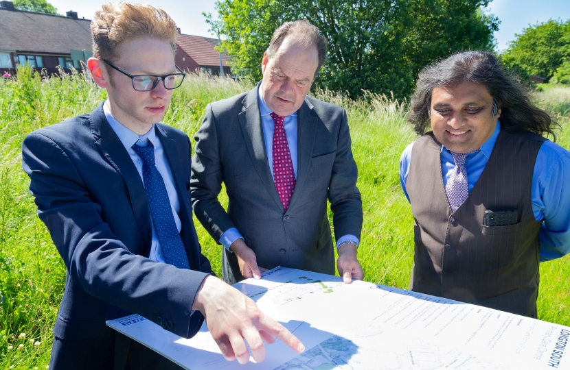 Jack Brereton MP and Minister of State fo Health Stephen Hammond review the plans