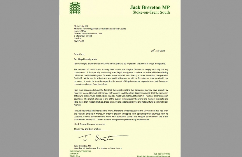 Jack Brereton letter to Home Office