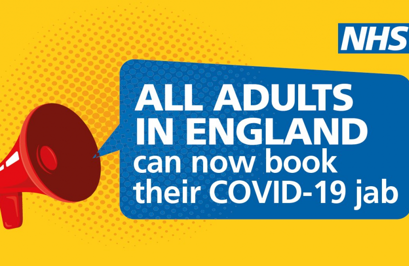 Graphic: All adults in England can now book their Coronavirus jab